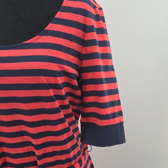 Banana Republic Pink and Blue Striped Midi Dress With Tie Waist - Picture 6 of 16